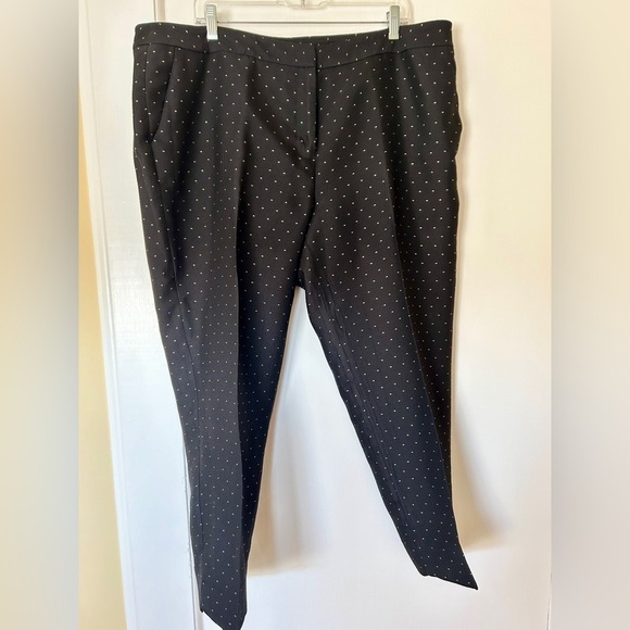 Talbots Pants Black with Gold Sparkle Dot Ankle Length Dressy size 18 W Petite - Picture 6 of 16